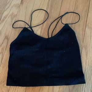 Cropped black tank